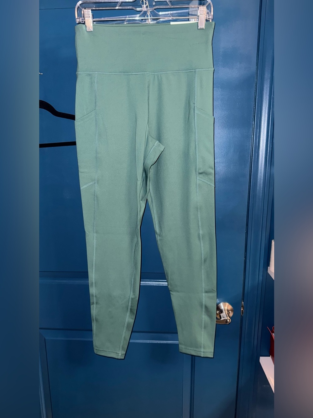 American Eagle The Everything High-Waist Green Active Leggings Size L LONG